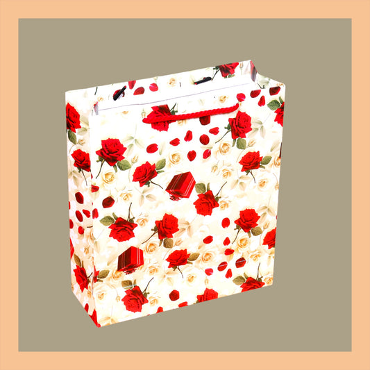 Paper Bags 12 Pcs Small Size  (9x8 inch) Red Rose