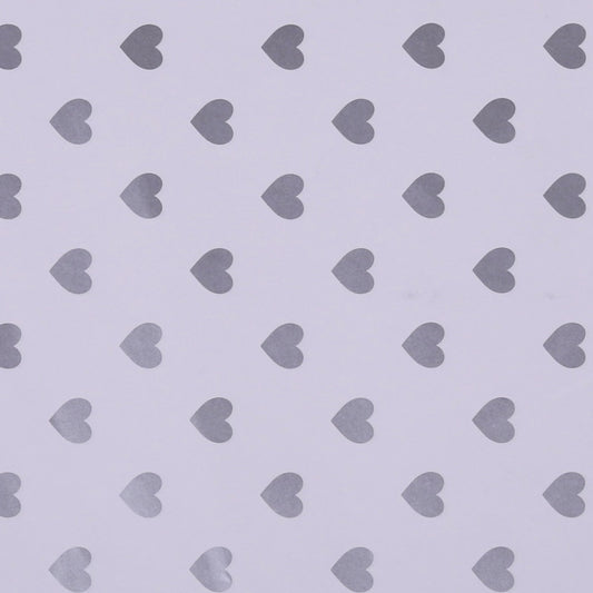 Economy Gift Packing Paper Silver Hearts 25 Pcs Per Pack