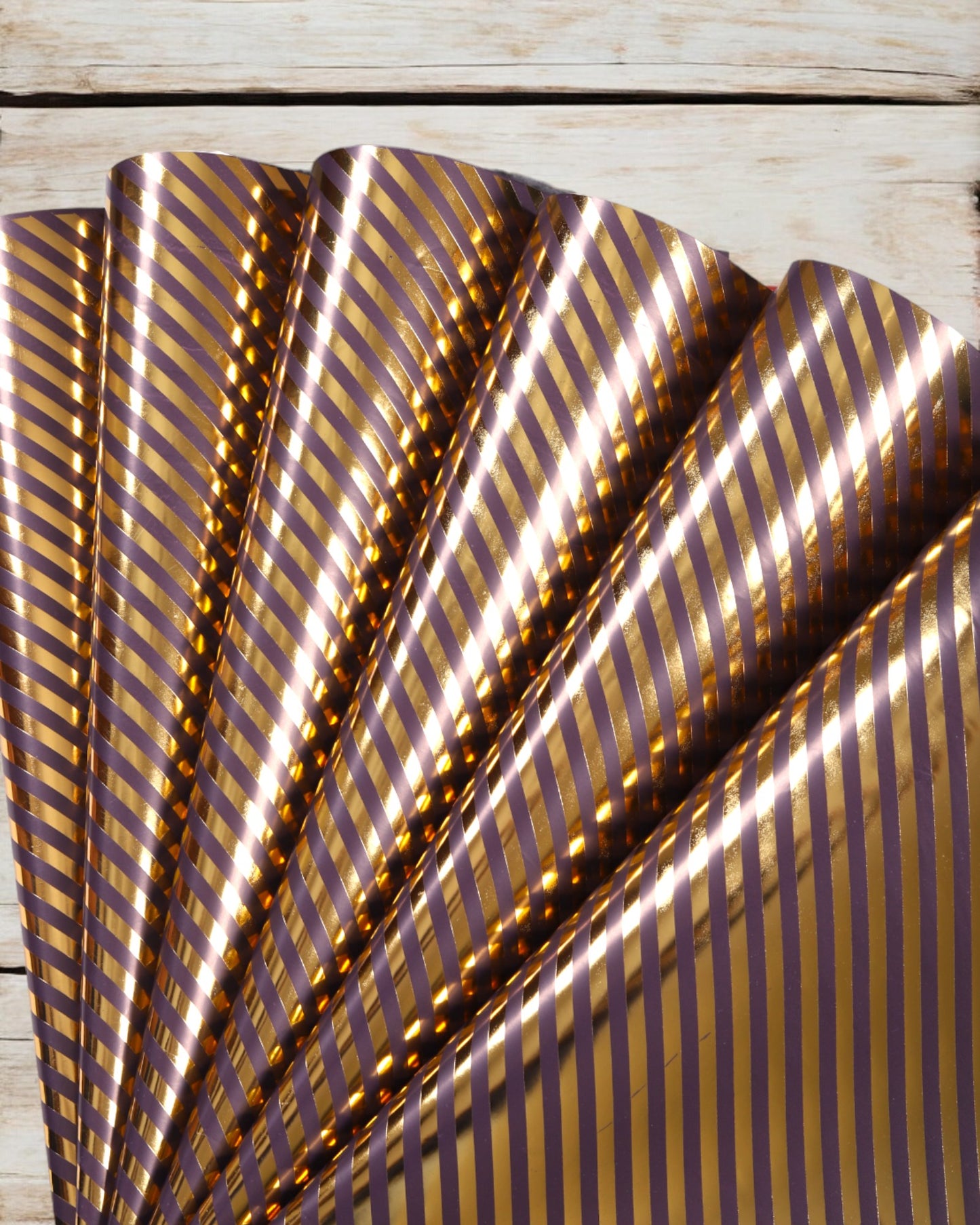 Pastel Gift Wrapper With Diagonal Stripes Gold Accents 10 Sheets Per Pack