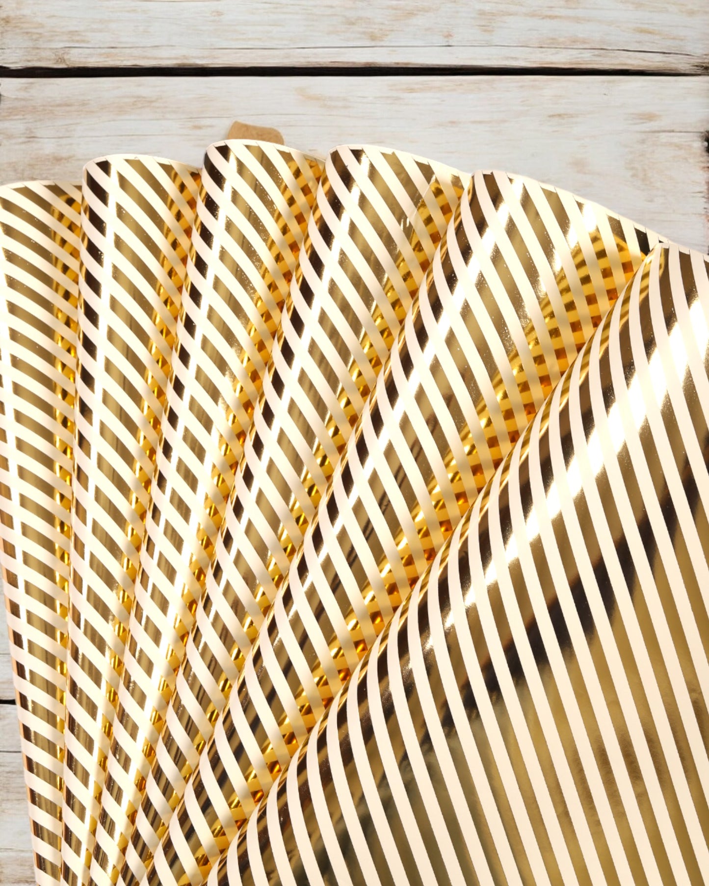 Multy Colour Pastel Gift Wrapper With Diagonal Stripes Gold Accents 10 Sheets Per Pack